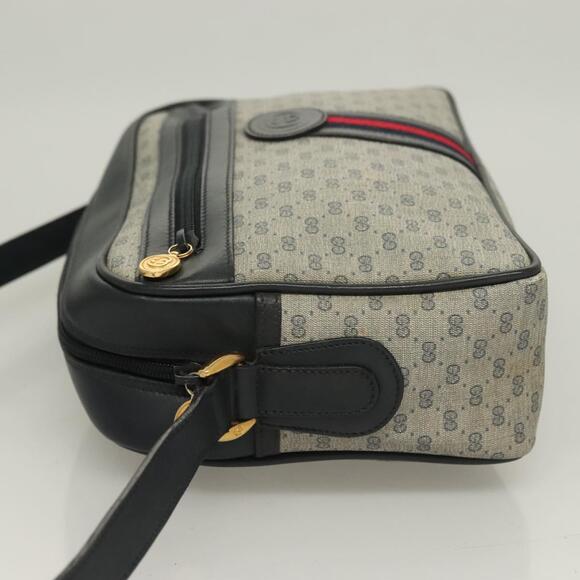 GUCCI Micro GG Supreme Sherry Line Clutch Bag Pvc Navy Gold